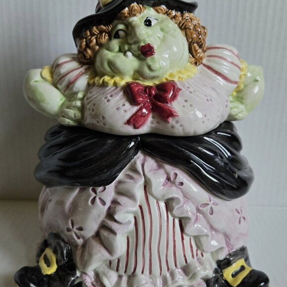 RARE Fitz & Floyd Halloween Hoedown Witch Candy/cookie jar (1992) - Picture 1 of 10